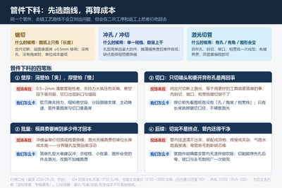 管件下料的四笔账:壁厚、切口形状、批量与模具费、后续工序——每一笔都能在报价阶段提前说定